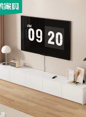 简约奶油风卧室客厅白色电视机柜小户型家用地台储物矮柜6D70