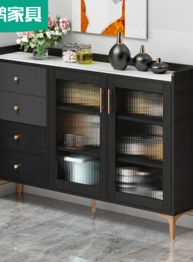 极简岩板餐边柜碗柜家用客厅靠墙一体酒柜茶水柜置物储物柜子6G94