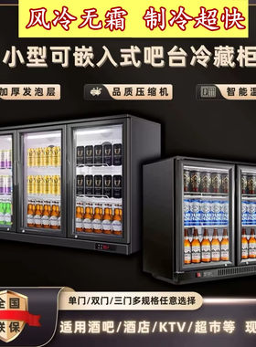 酒吧酒柜展示柜立体式立式小冰柜吧台冰箱玻璃门不锈钢冷藏风冷