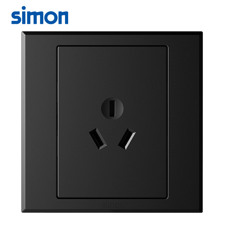 西蒙开关插座E3系列哑光黑色86型信息音响出线面板插报警紧急开关