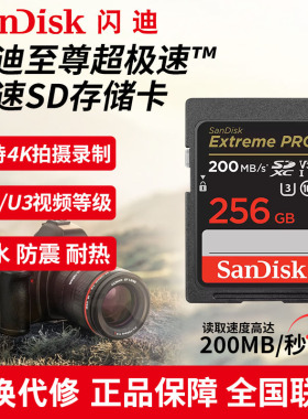 闪迪sd内存卡128G相机存储卡64G佳能索尼富士康高速相机256g内存
