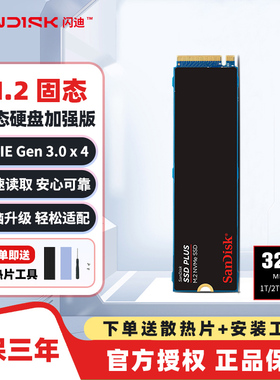 闪迪ssd固态硬盘500g 1t 2t pcie3.0笔记本电脑m.2 plus加强版