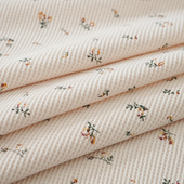 碎花华夫格针织布料连衣裙家居服T恤柔软透气宝宝童装 手工diy面料