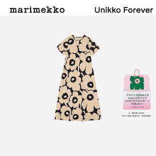 时尚 Marimekko2024春夏新款 Unikko游霓可印花 休闲连衣裙