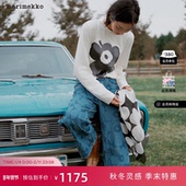 新年礼物Marimekko Unikko游霓可 早秋羊毛温暖柔软围巾