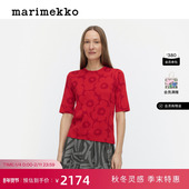 Marimekko 毛衣 新年红色半袖 Unikko游霓可印花 秋冬新品