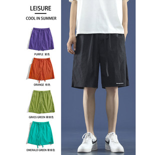 INS潮INSstudios店铺insstudlos直筒百搭五分裤彩色运动休闲短裤