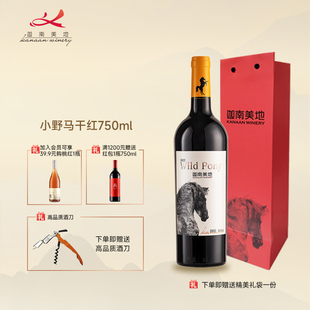 宁夏红酒2022年份 迦南美地小野马赤霞珠干红葡萄酒 官方正品
