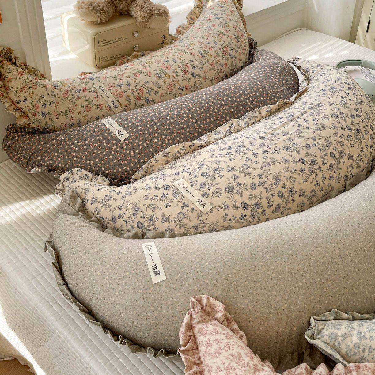 特别抱枕2026新款棉麻月牙抱枕宝宝安抚枕可拆洗床头靠垫孕妇枕夹