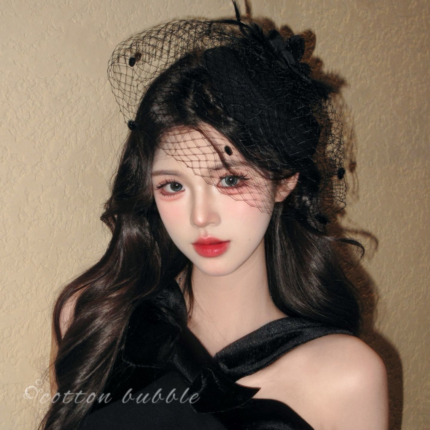 过生日头饰法式复古黑色