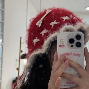 雪花帽子材料包芭蕾流苏水母帽手工diy钩针编织材料包雪花纱混羊