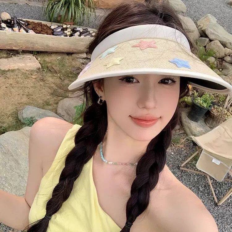 漏顶遮阳帽出游防晒紫外线