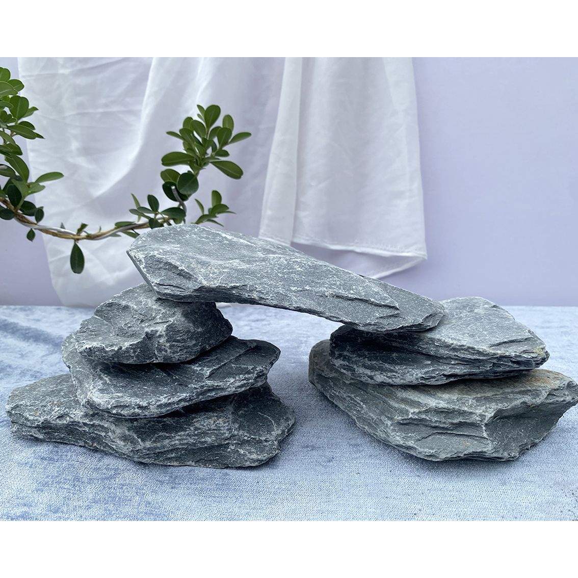 一石成景天然片石鱼缸造