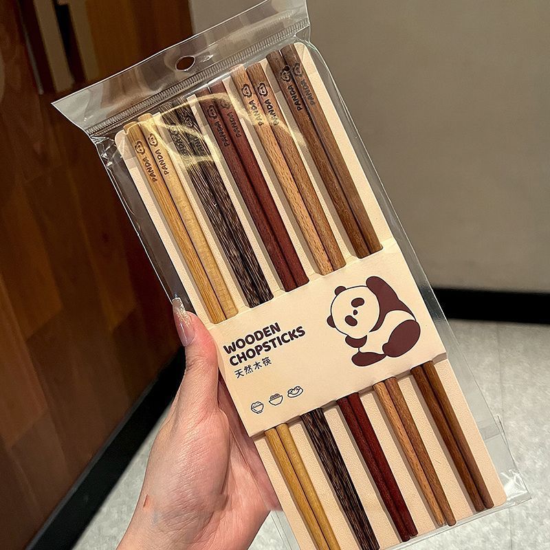 一人一个专用筷子家庭檀木实木防霉高档鸡翅木新款筷子家用防滑儿