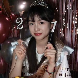 生日数字水钻网红镶银色