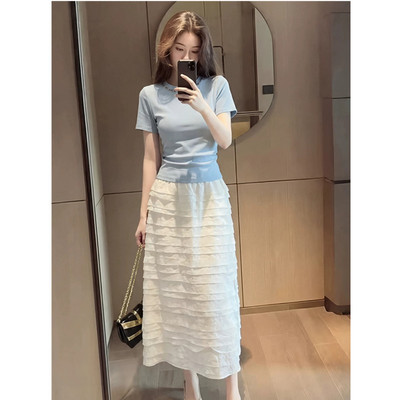 时尚洋气独特漂亮夏装一整套超火巨好看的小个子半身裙两件套装女