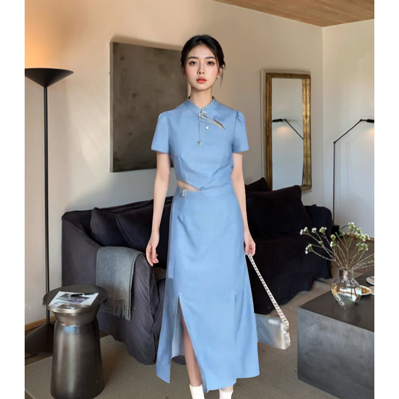 新中式国风高级感女神范气质上衣半身裙显瘦民国风两件套装女夏装
