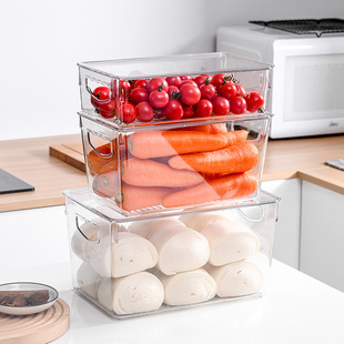 透明零食抽屉式储物盒窄长型亚克力冰箱橱柜收纳筐厨房桌面收纳盒