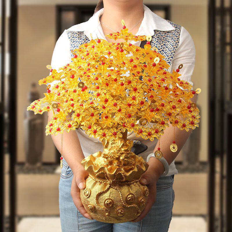 手工diy串珠编织发财树材料包摆件创意家居装饰品成人散珠子制