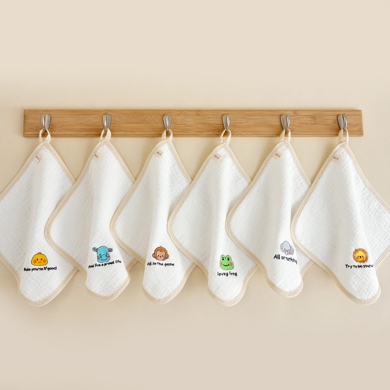 纯棉方巾四层邹布多功能三角巾新生儿婴儿口水巾宝宝擦手巾