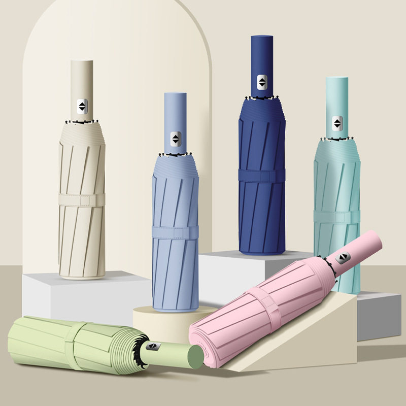 24骨自动雨伞印刷logo商务广告伞防晒防紫外线遮阳折叠太阳伞