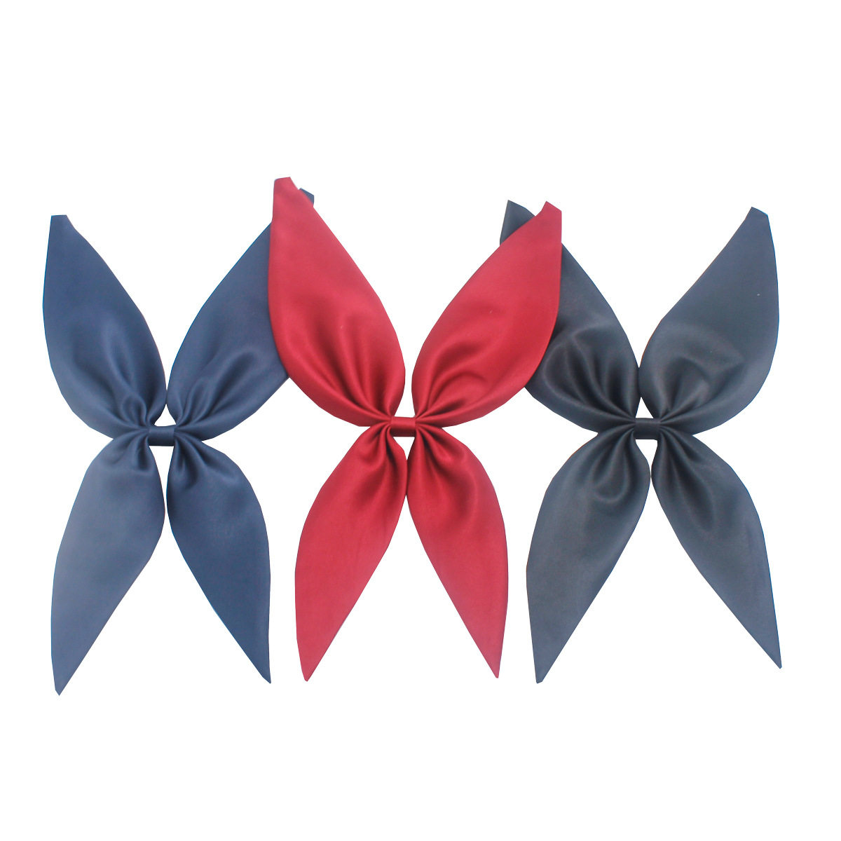 金鱼结纯色领结领花女 免打三角巾绸面水手服JK制服领结