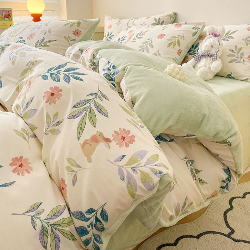 冬季牛奶珊瑚绒床上四季学生宿舍四件套2025新款床单被套床笠床品