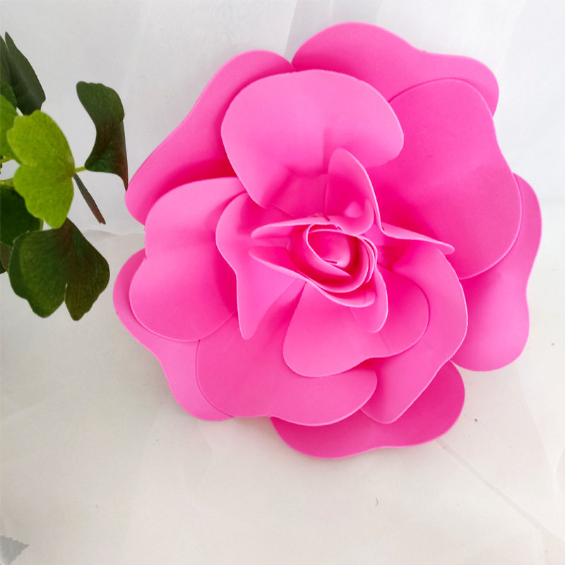 PE平底玫瑰仿真花门头造景花墙装饰大型手工美陈大花橱窗婚礼布置