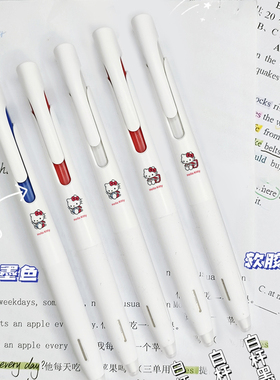 斑马中性笔凯蒂猫hello kitty定制jjz66减振笔按动式学生刷题0.50.38高颜值黑色子弹头速干考试办公签字水笔