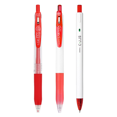 百乐红色果汁笔红笔中性笔