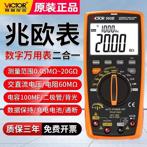 胜利VC960B绝缘电阻万用表二合一