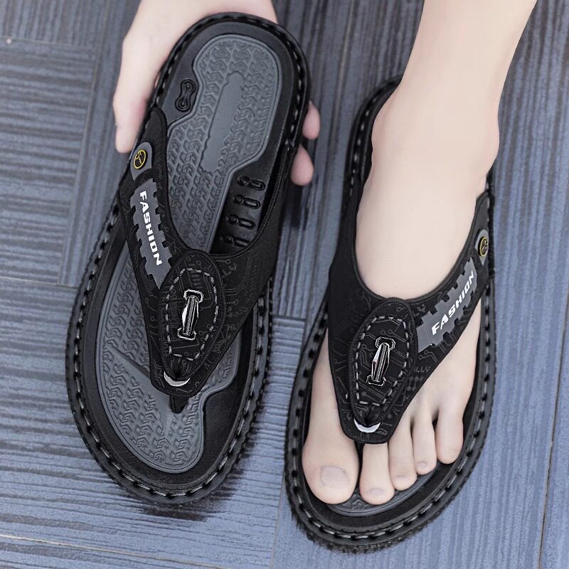 潮牌人字拖男夏季室外穿防滑软底沙滩夹脚男士开车百搭休闲凉拖鞋