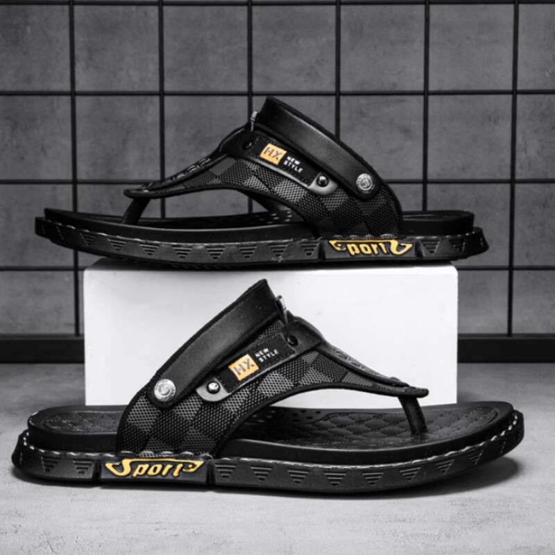 潮牌人字拖男新款夏季外穿防滑开车两用夹脚拖鞋软底耐磨沙滩凉鞋