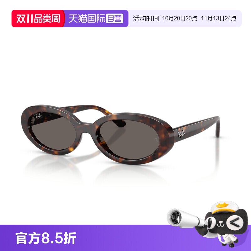 【自营】雷朋椭圆形板材窄框墨镜男女同款高级配饰太阳镜0RB2223F