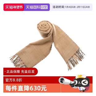 【自营】BURBERRY/博柏利双面男女同款山羊绒格纹流苏长款围巾