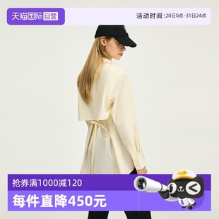 女 翻领后背风衣式 自营 Marc 系带长袖 商场同款 Polo 衬衫