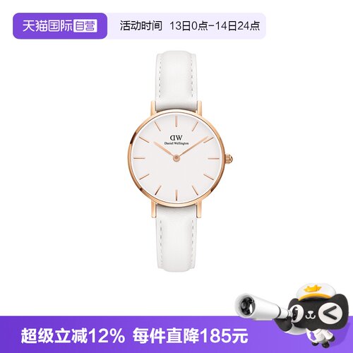 dw手表女皮质石英圆表