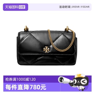 Burch 自營 Tory 湯麗柏琦女包黑色小牛皮翻蓋單肩鏈條包送禮