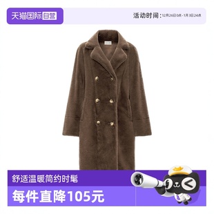 自营 外套大衣 Petit 环保皮草翻领长款 女士加厚毛呢外套 Bari
