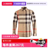 自营 大格子单排扣长袖 BURBERRY 条纹翻领经典 衬衫 博柏利男士