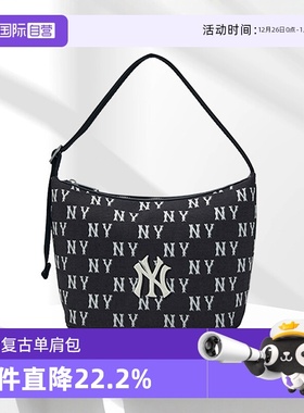 【自营】MLB男女情侣满印老花腋下包时尚复古单肩包春季新款BQM01