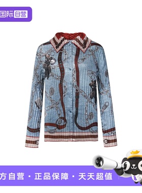 【自营】Acne Studios春季新款女士潮流时尚花纹翻领长袖衬衫上衣