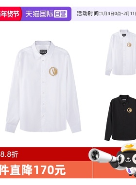 【自营】VJC范思哲 男士棉质徽标胶印休闲长袖衬衫74GALYR1 CN002