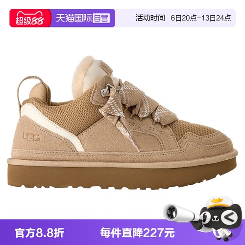 【自营】UGG秋冬女士时尚休闲鞋厚底圆头保暖雪地靴潮流低帮板鞋