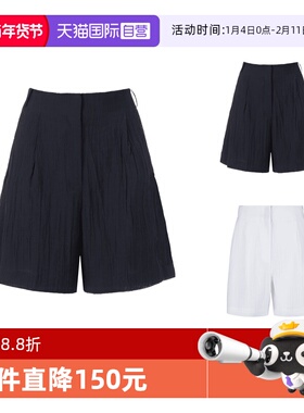 【自营】阿玛尼 AX 女士褶皱薄款休闲短裤五分裤 3RYS32 YN3KZ