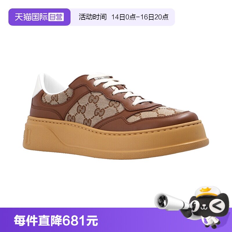【自营】Gucci/古驰低帮女鞋女士GG厚底运动鞋[饼干鞋]