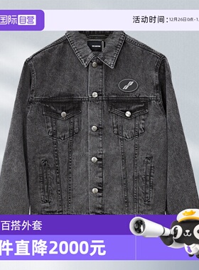 【自营】we 11 done牛仔外套黑色经典做旧夹克男女同款百搭上衣