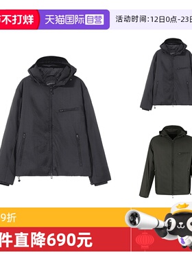 【自营】阿玛尼 男士轻薄款连帽拉链棉服夹棉外套 6D1B64 1NNXZ