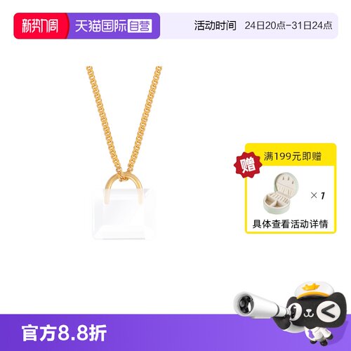 白水晶锁S925银项链女小众设计