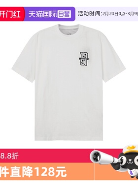 【自营】阿玛尼 AX男士棉质宽松版圆领短袖休闲T恤 3DZTLL ZJLFZ